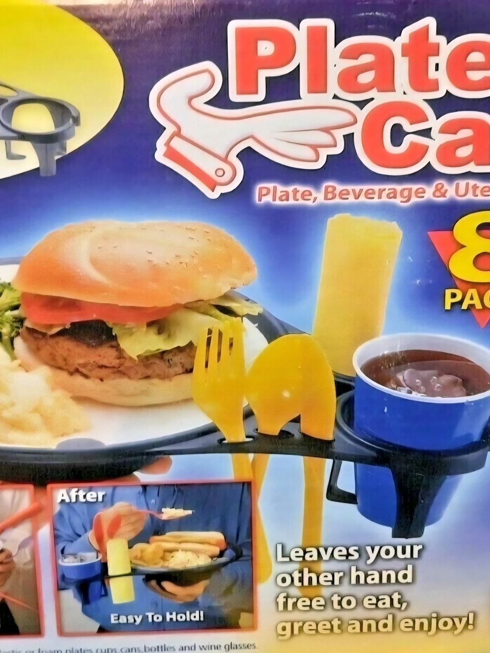 Plate Caddy 8-Pack: The Ultimate "One-Handed" Party & BBQ Companion!
